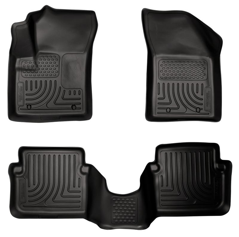 Dodge Avenger Floor Liners - Front + Rear - Husky Liners - WeatherBeater Series, Front + 2nd Row - Black - `11-`12
